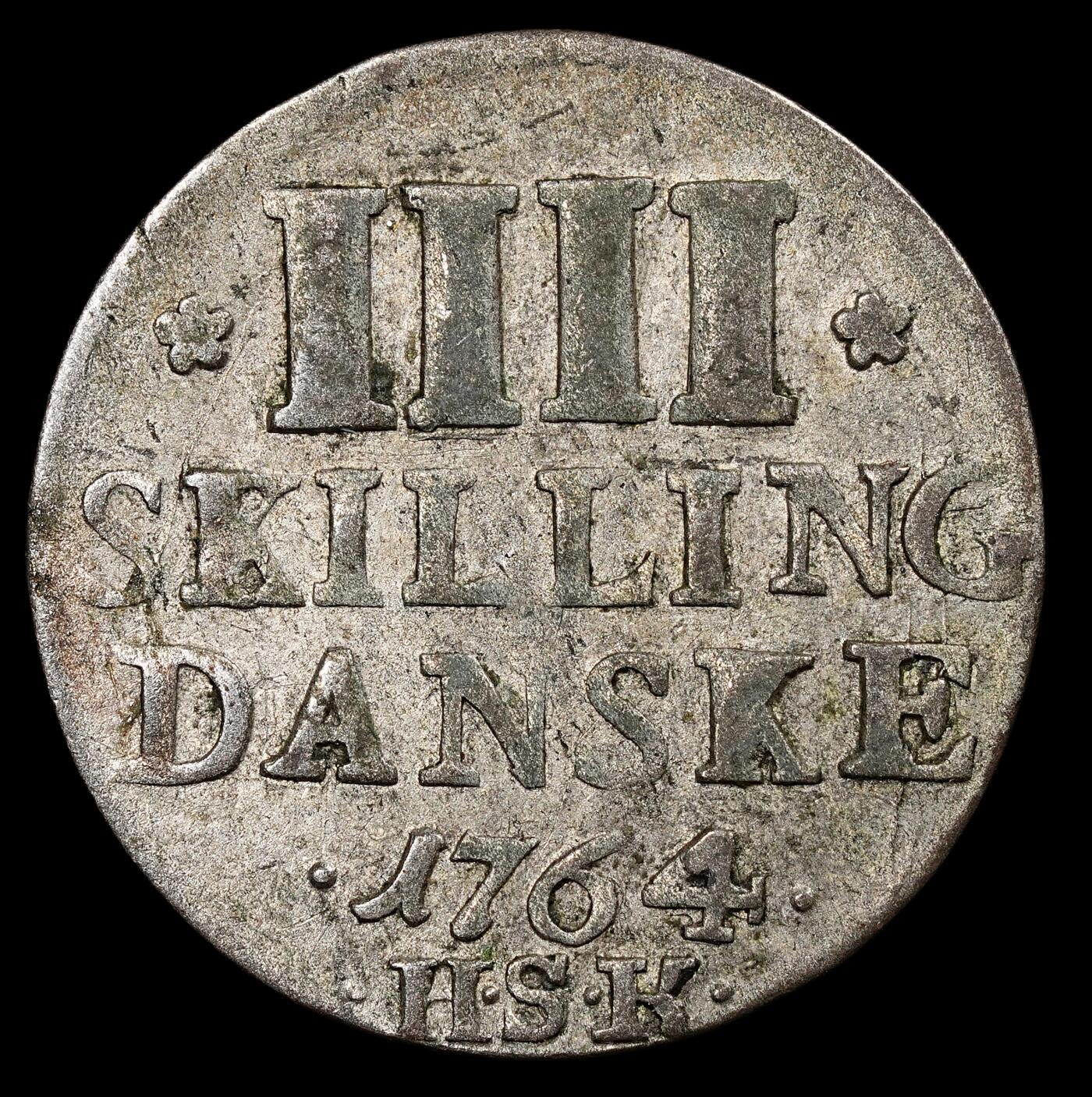 修遠堂世界钱币第九十三期 1764年丹麦4 SKILLING