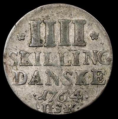 修遠堂世界钱币第九十三期 - 1764年丹麦4 SKILLING