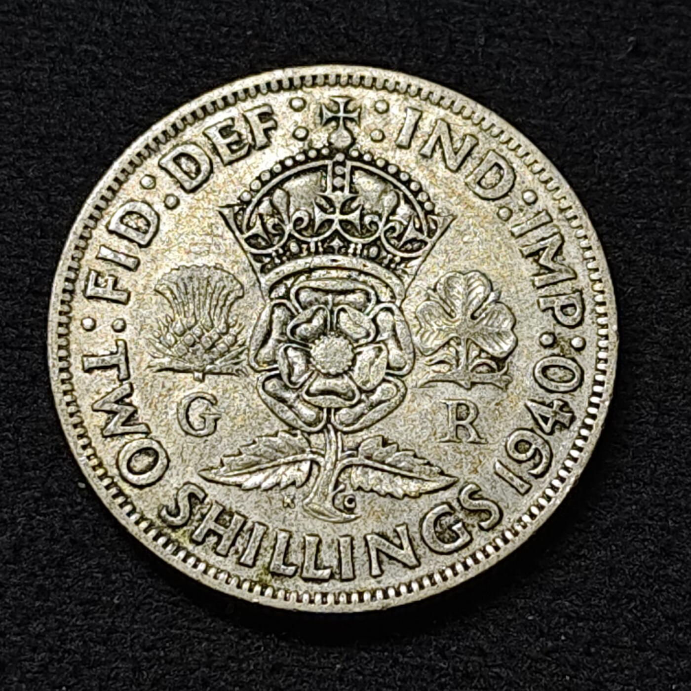 【全场包邮】纯粹捡漏拍478场（免费代拍第15场） 英国1940年乔治六世2先令银币