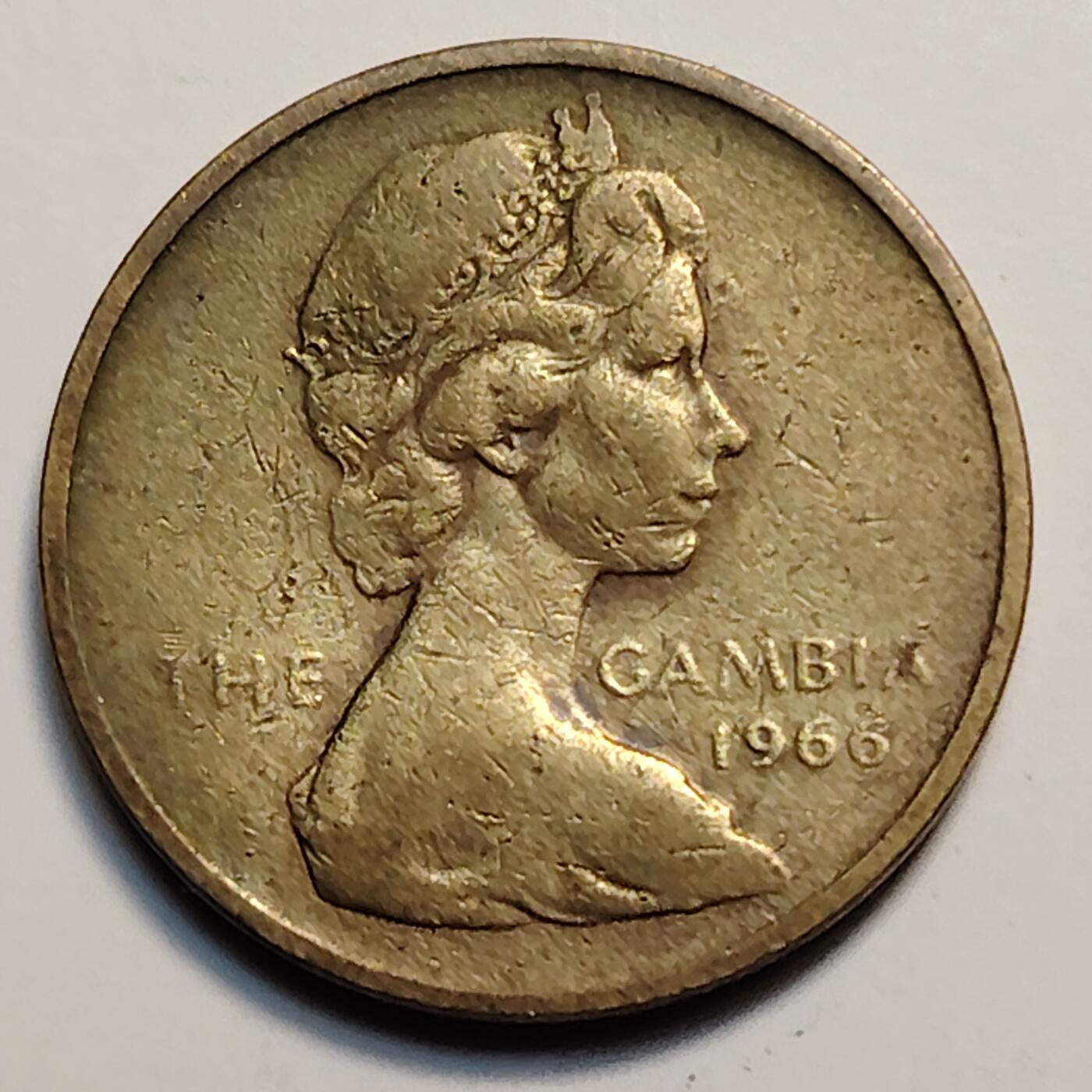 布加迪🐬～世界钱币(上海)🌾第 259 期 /  各国套币和散币 冈比亚🇬🇲 1966年 3便士