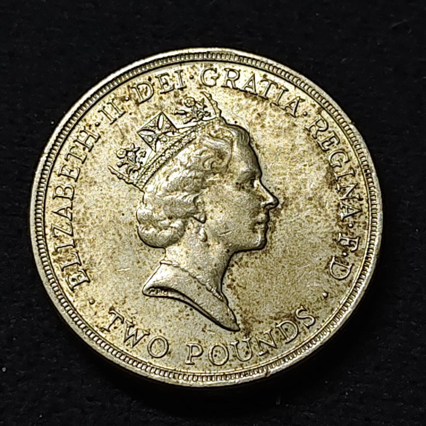 【全场包邮】纯粹捡漏拍478场（免费代拍第15场） 英国1986年2镑爱丁堡英联邦运动会纪念币