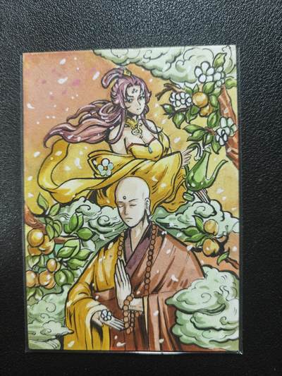 天玑星卡拍第138期《11.17周一截拍》持续收拍收评中 满赠卡需备注 - 【手绘卡】Rubick 西游手绘 唐僧与杏仙 手绘卡