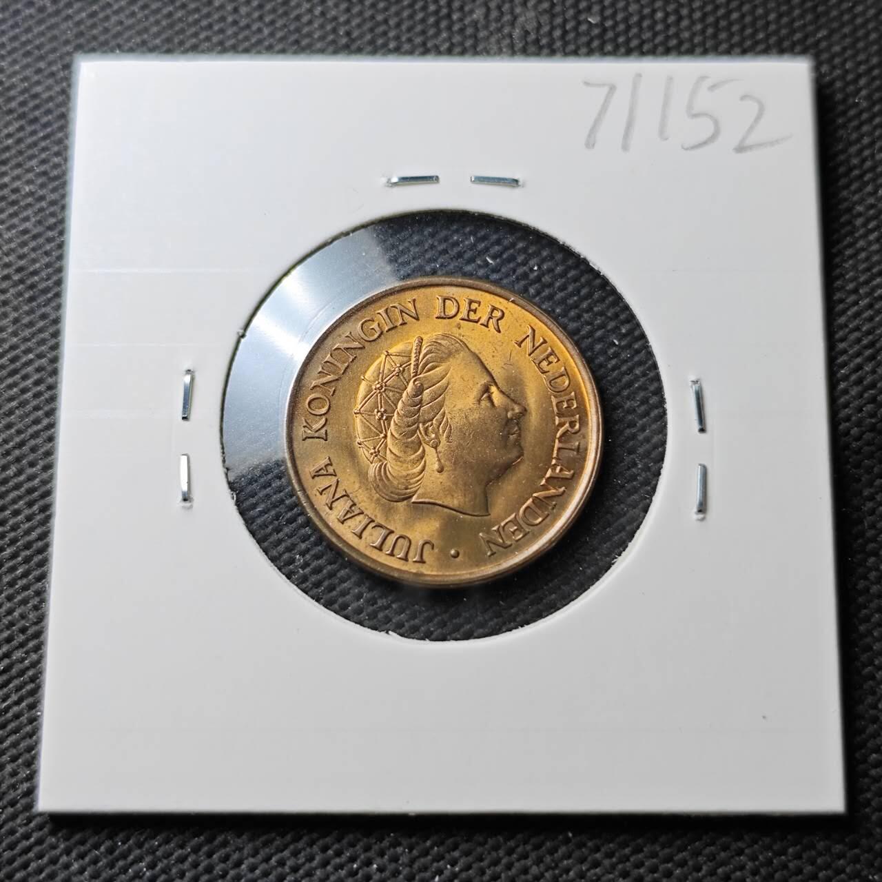 KK钱币收藏小铺  第371场  2月预留时间 周末发货  1963荷兰5分铜币 好品