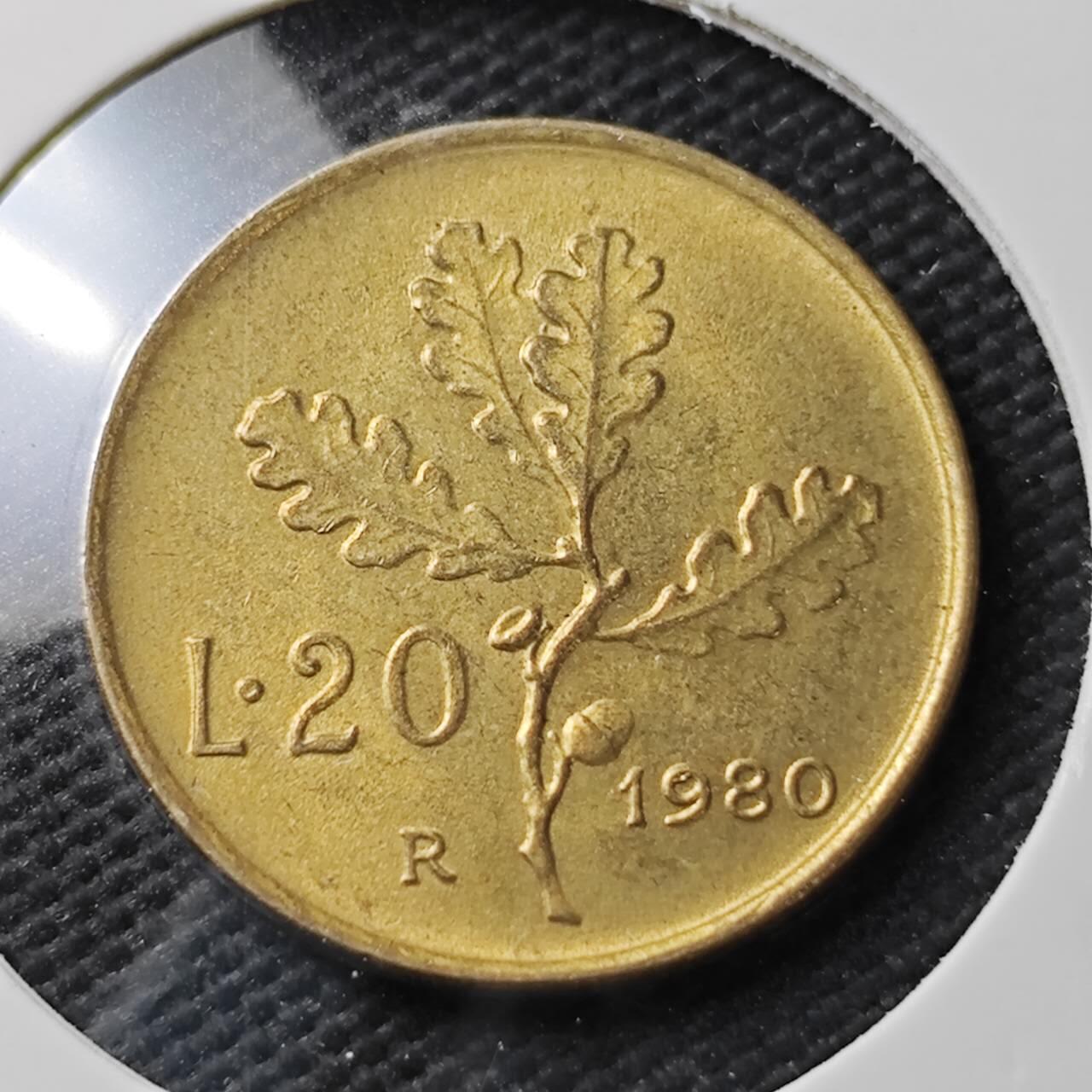 KK钱币收藏小铺  第371场  2月预留时间 周末发货  1980意大利50里拉铜币