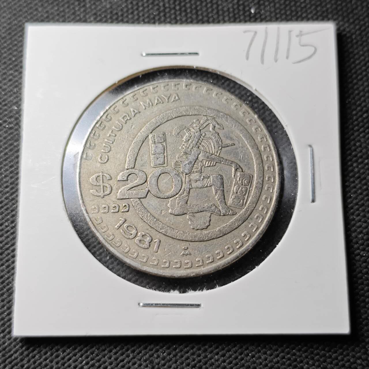 KK钱币收藏小铺  第371场  2月预留时间 周末发货  墨西哥20比索