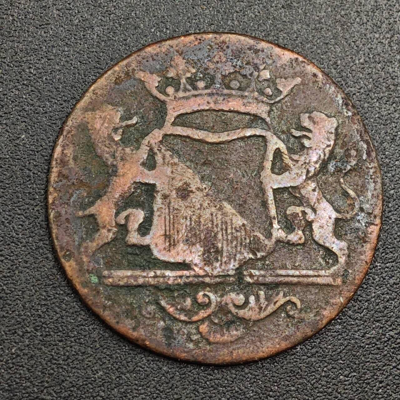 【淘币小摊】限时拍第七百九十七拍  老铜币场  满百包邮可预留两周  周一统一发货  荷兰乌特勒支省1785年1杜伊特铜币