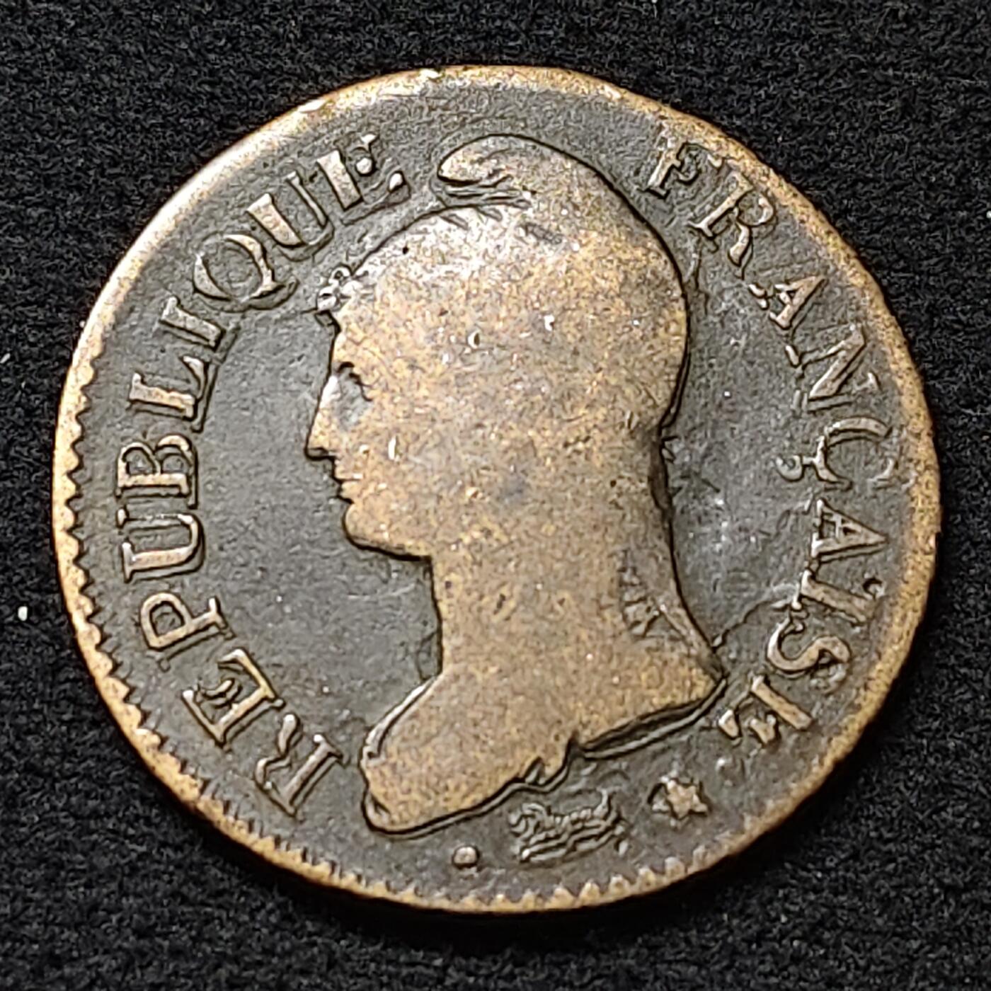 【全场包邮】纯粹捡漏拍478场（免费代拍第15场） 法兰西第一共和国1799年（LAN8）5分铜币