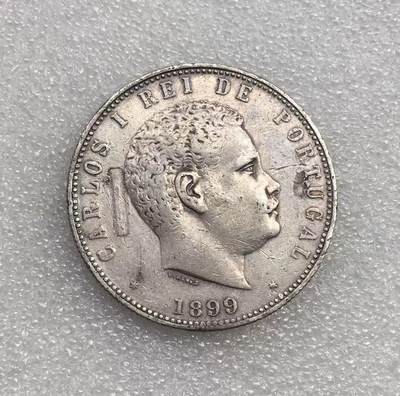 世界钱币专场拍卖 每周二开拍 - 1899年葡萄牙卡洛斯一世大窗帘版1000瑞斯流通银币