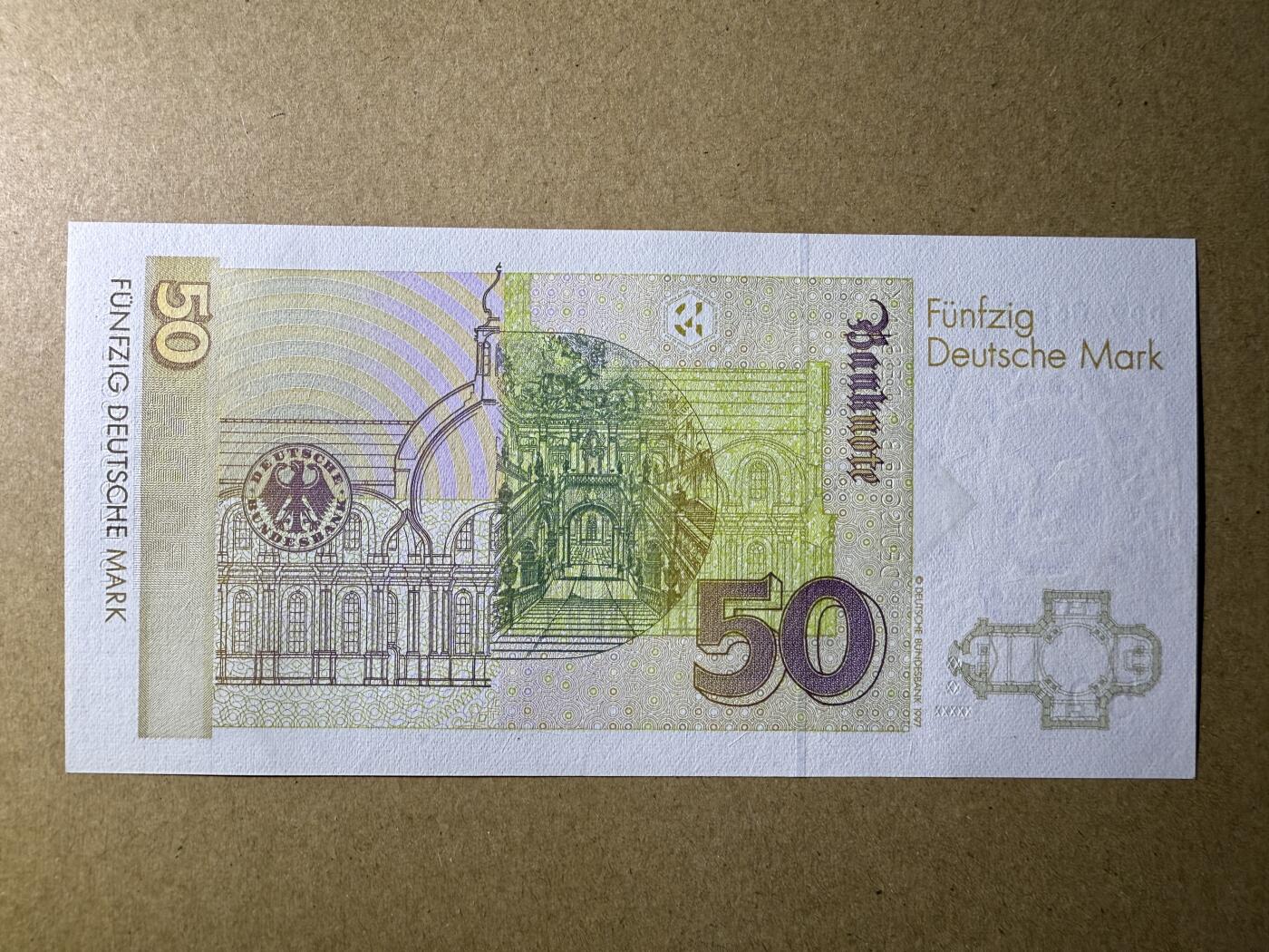 《艾美收藏》第220期-11.16周日外币畅拍场 德国50马克 UNC 1996年全息版 德国建筑师纽曼