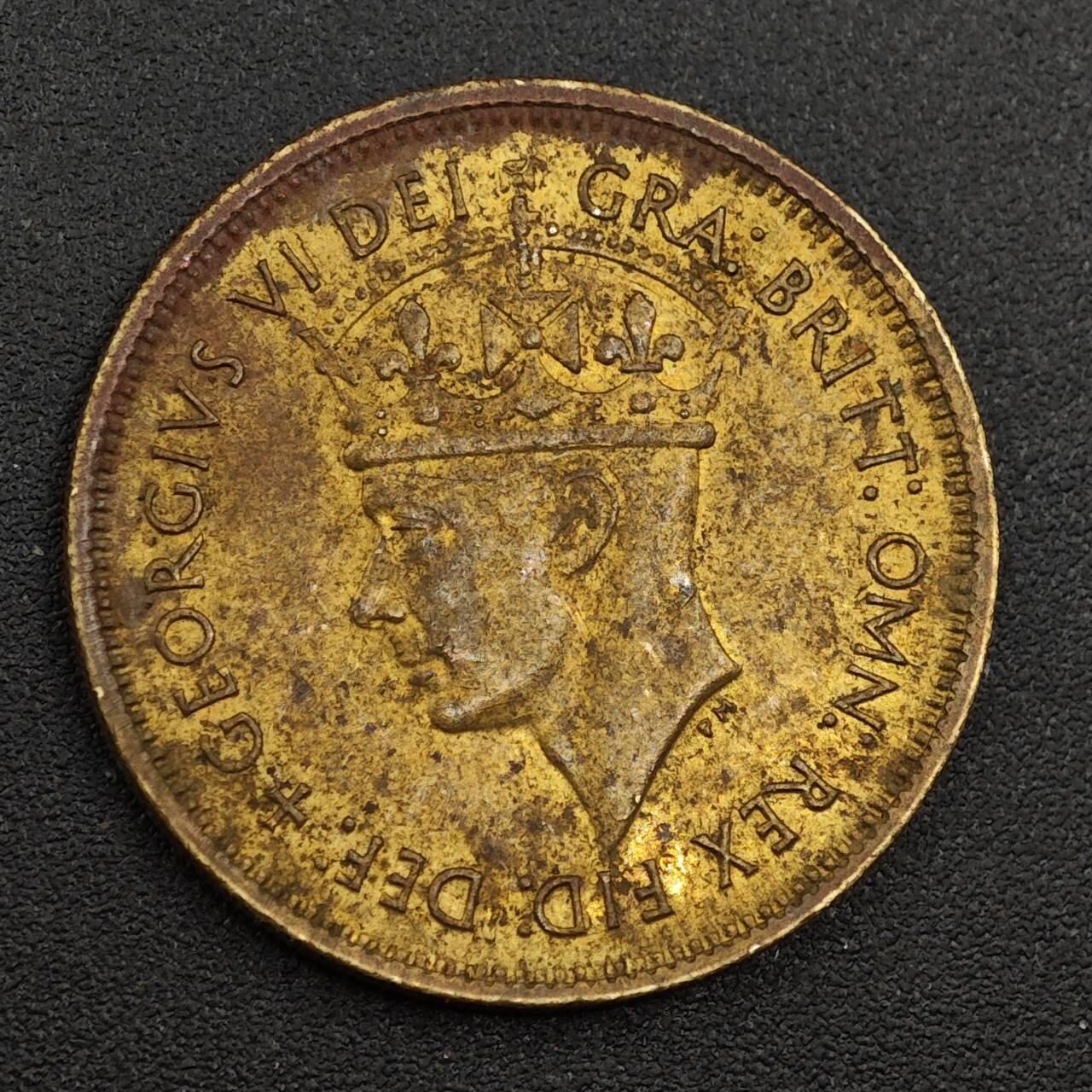 【淘币小摊】限时拍第七百九十七拍  老铜币场  满百包邮可预留两周  周一统一发货  法属西非1949年乔治六世一先令铜币