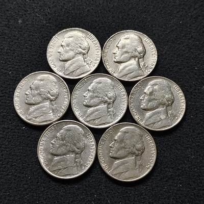 【全场包邮】纯粹捡漏拍478场（免费代拍第15场） - 美国各年份杰斐逊5分7枚一组