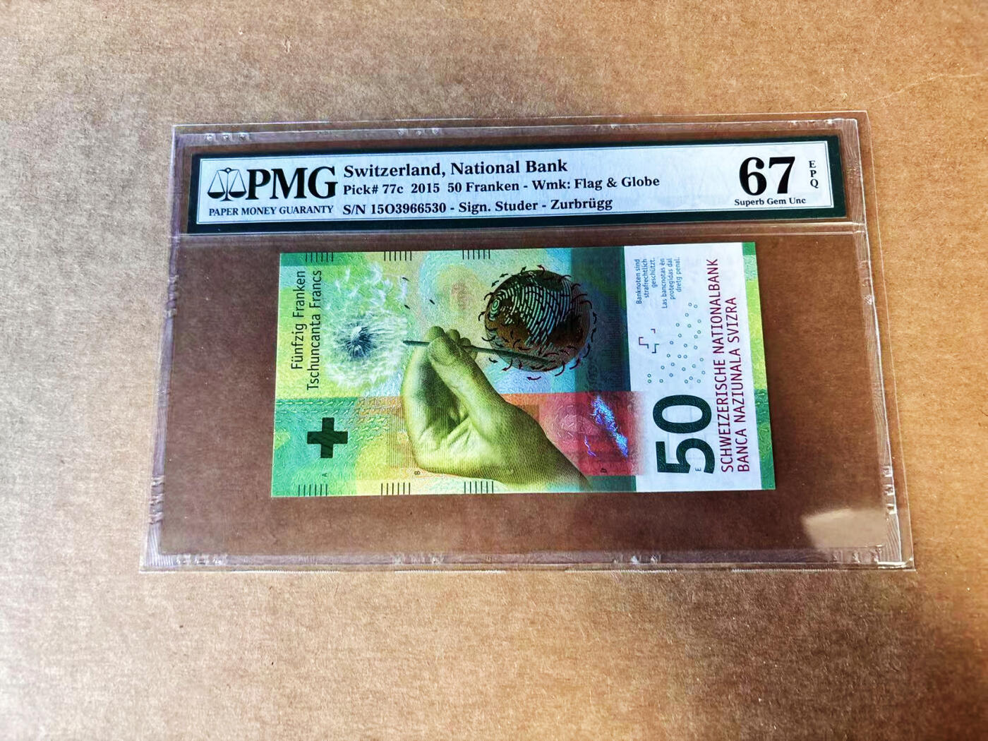【Blue Auction】世界纸币精拍第751期——18级TOP拍卖/信誉/品质/专业/高效💫 【无47】瑞士 2015年50法郎  PMG67EPQ