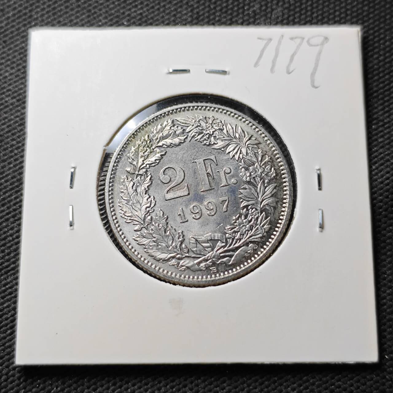 KK钱币收藏小铺  第371场  2月预留时间 周末发货  1997瑞士2法郎