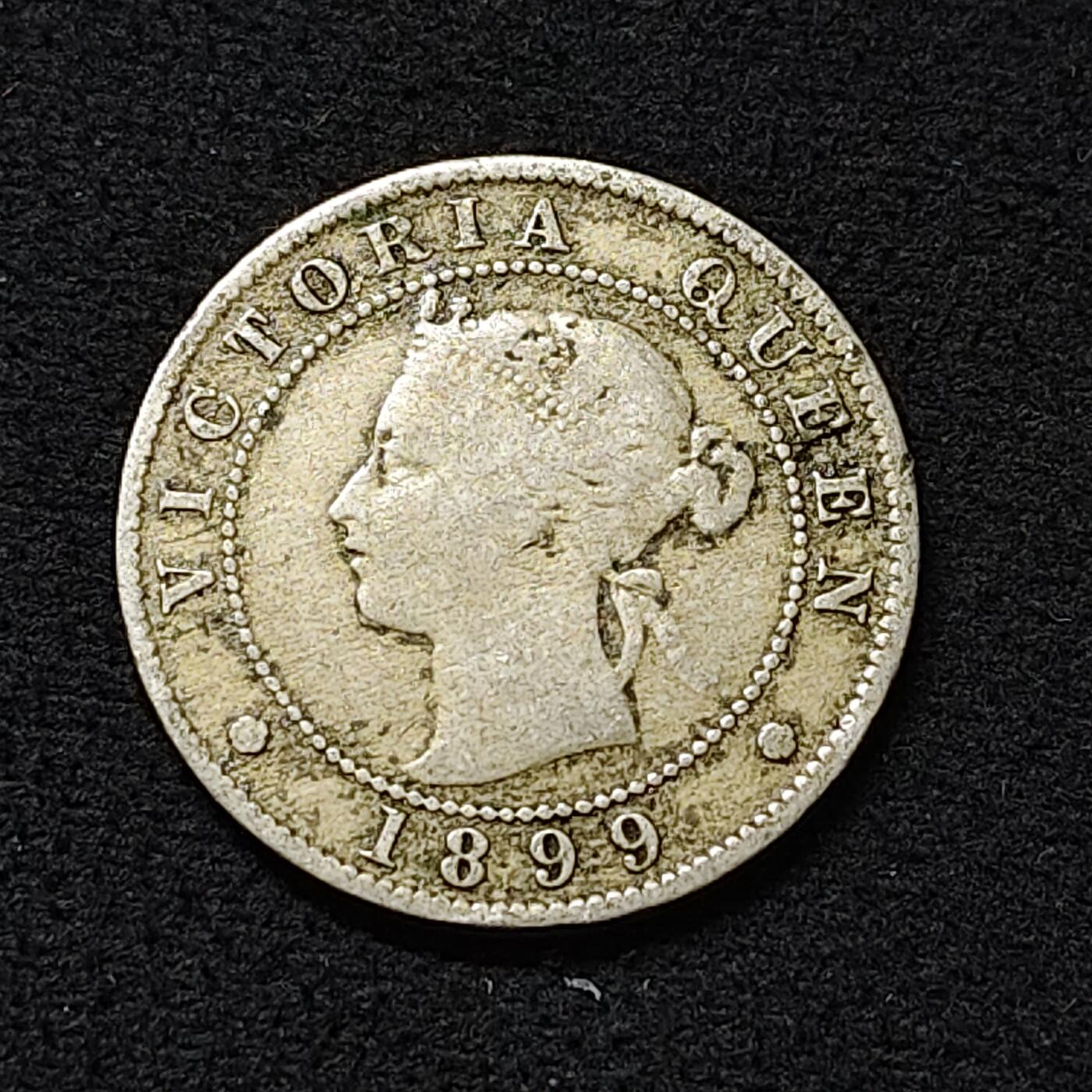 【全场包邮】纯粹捡漏拍478场（免费代拍第15场） 英属牙买加1899年维多利亚女王半便士-有孔