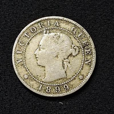 【全场包邮】纯粹捡漏拍478场（免费代拍第15场） - 英属牙买加1899年维多利亚女王半便士-有孔