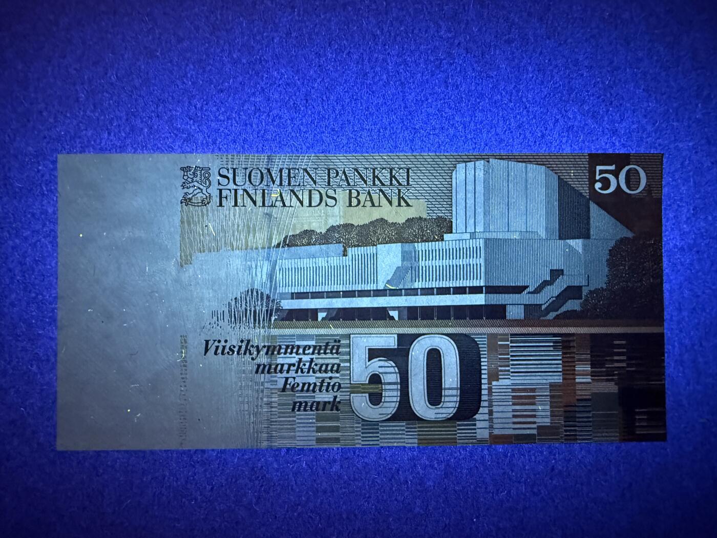 《艾美收藏》第220期-11.16周日外币畅拍场 芬兰50马克 UNC 1991年 芬兰建筑师阿尔托 无4