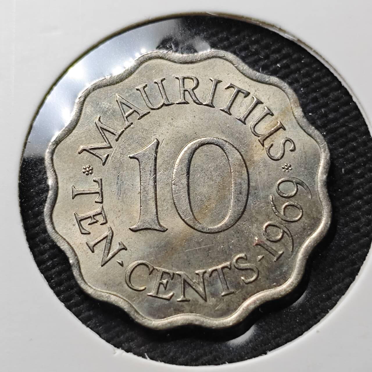 KK钱币收藏小铺  第371场  2月预留时间 周末发货  1969英属毛里求斯10分