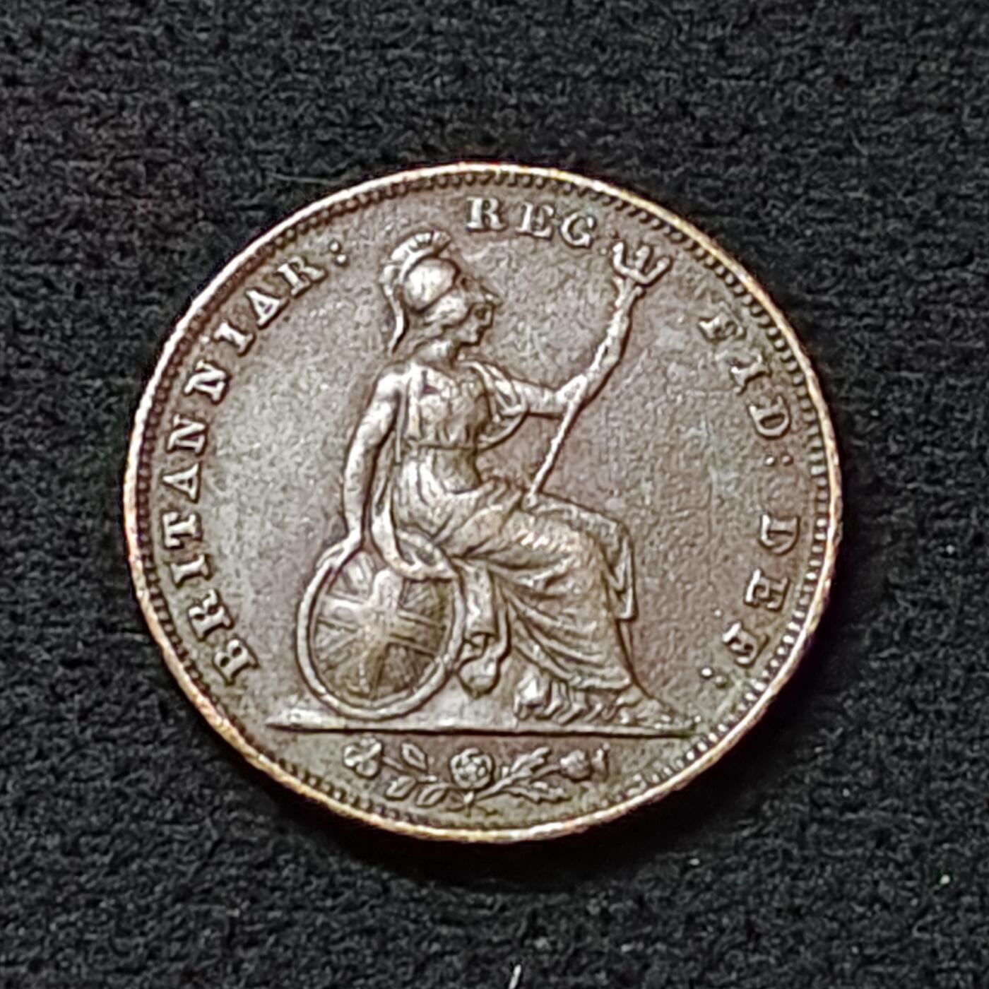 【全场包邮】纯粹捡漏拍478场（免费代拍第15场） 英国1841年少女维多利亚女王1法新铜币