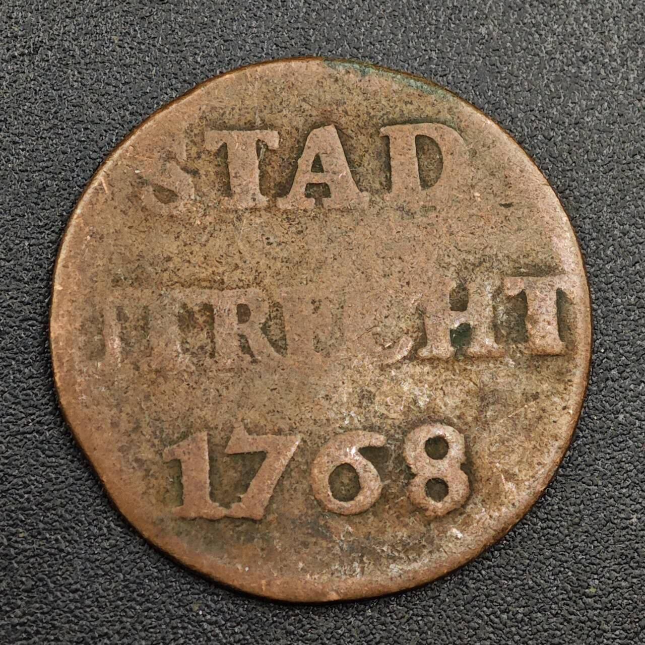 【淘币小摊】限时拍第七百九十七拍  老铜币场  满百包邮可预留两周  周一统一发货  荷兰1768年1杜伊特铜币