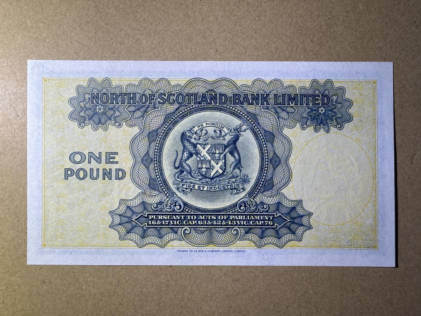 《艾美收藏》第220期-11.16周日外币畅拍场 苏格兰1镑 UNC- 1938年 苏格兰北方银行早期版本 A冠 票面有些起毛和荧光