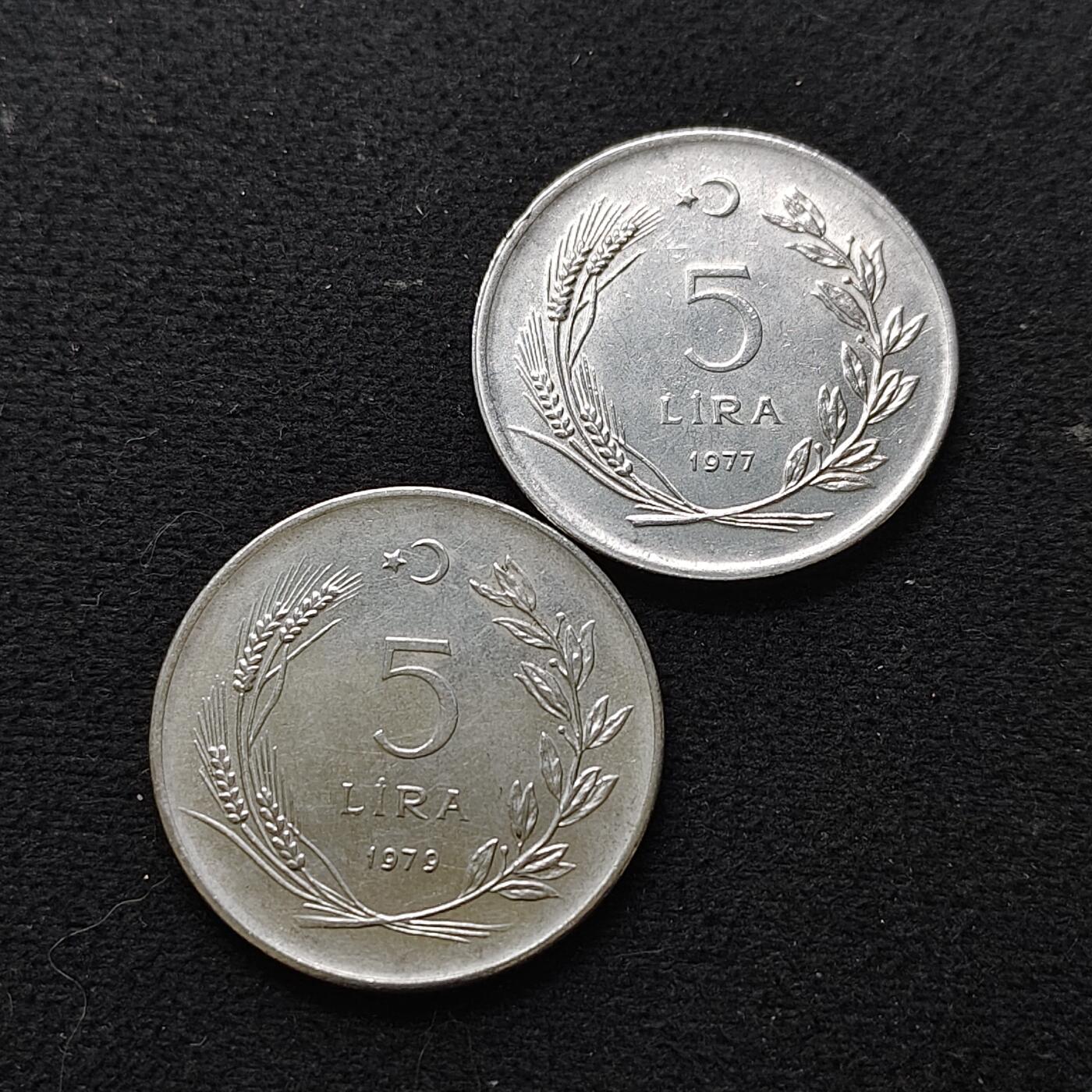 【全场包邮】纯粹捡漏拍478场（免费代拍第15场） 土耳其不同年分凯末尔将军5里拉2枚一组