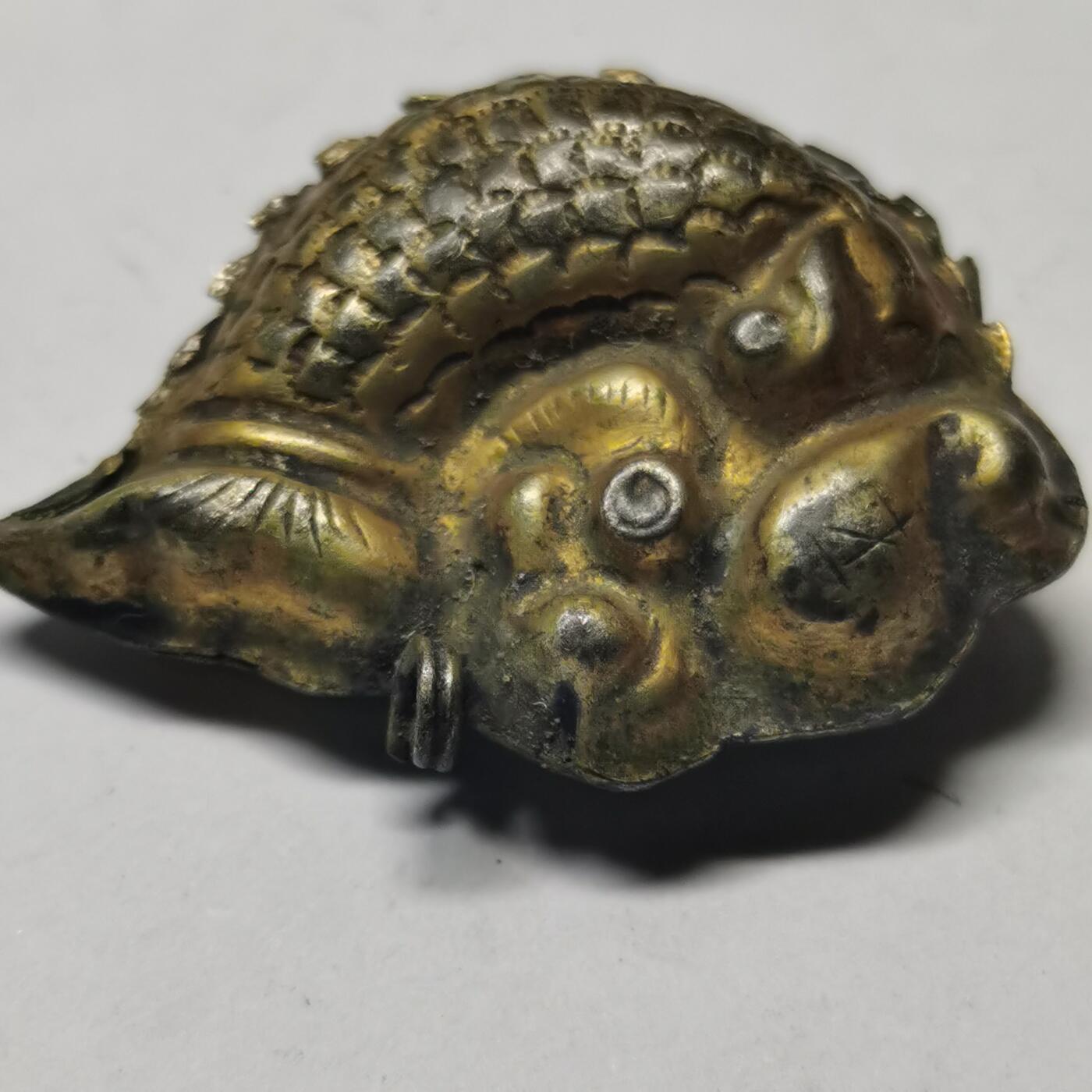 藏珍品阁专场80期 清末老银鎏金鱼化龙