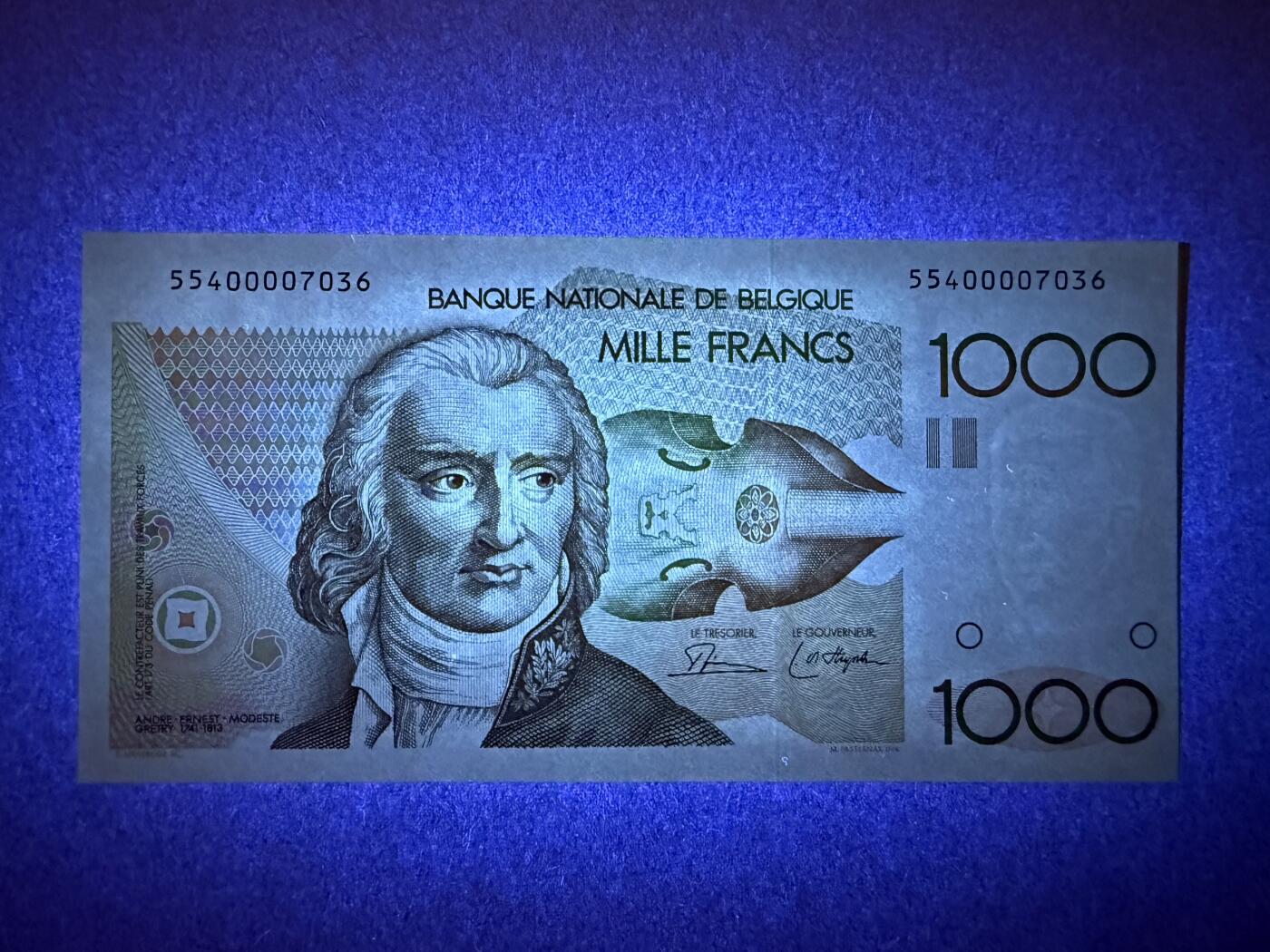 《艾美收藏》第220期-11.16周日外币畅拍场 比利时1000法郎 UNC 倒二版 比利时作曲家格雷特里