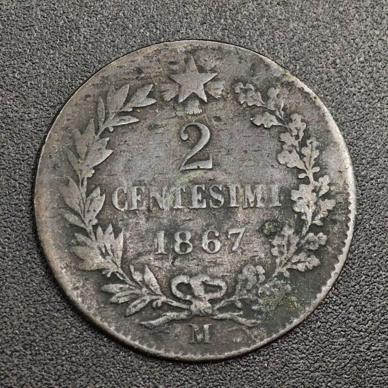 【淘币小摊】限时拍第七百九十七拍  老铜币场  满百包邮可预留两周  周一统一发货  意大利1867年2分铜币