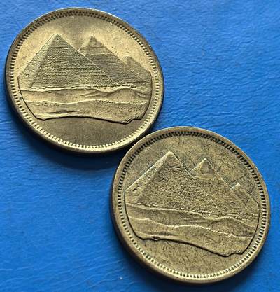 外国优质老铜币银币，周六九点倒数截拍，满百包邮，可寄存半年，喜欢朋友微信扫描二维码可直接参拍 - 埃及1984年5皮阿斯特2枚