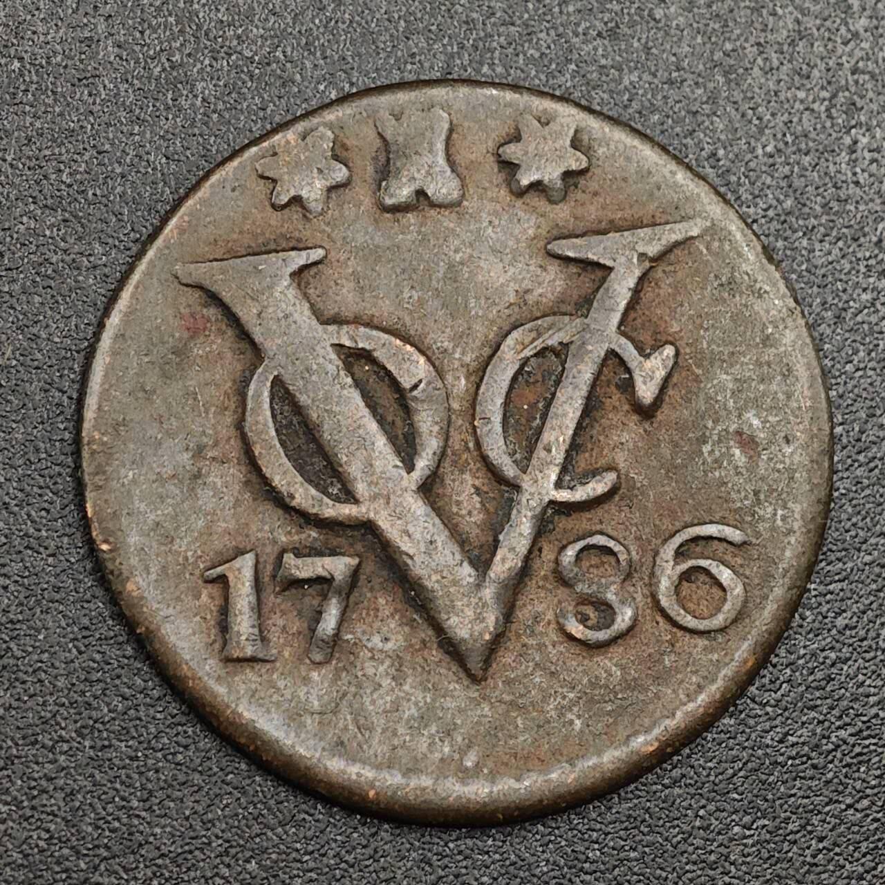 【淘币小摊】限时拍第七百九十七拍  老铜币场  满百包邮可预留两周  周一统一发货  荷兰1786年一杜伊特铜币