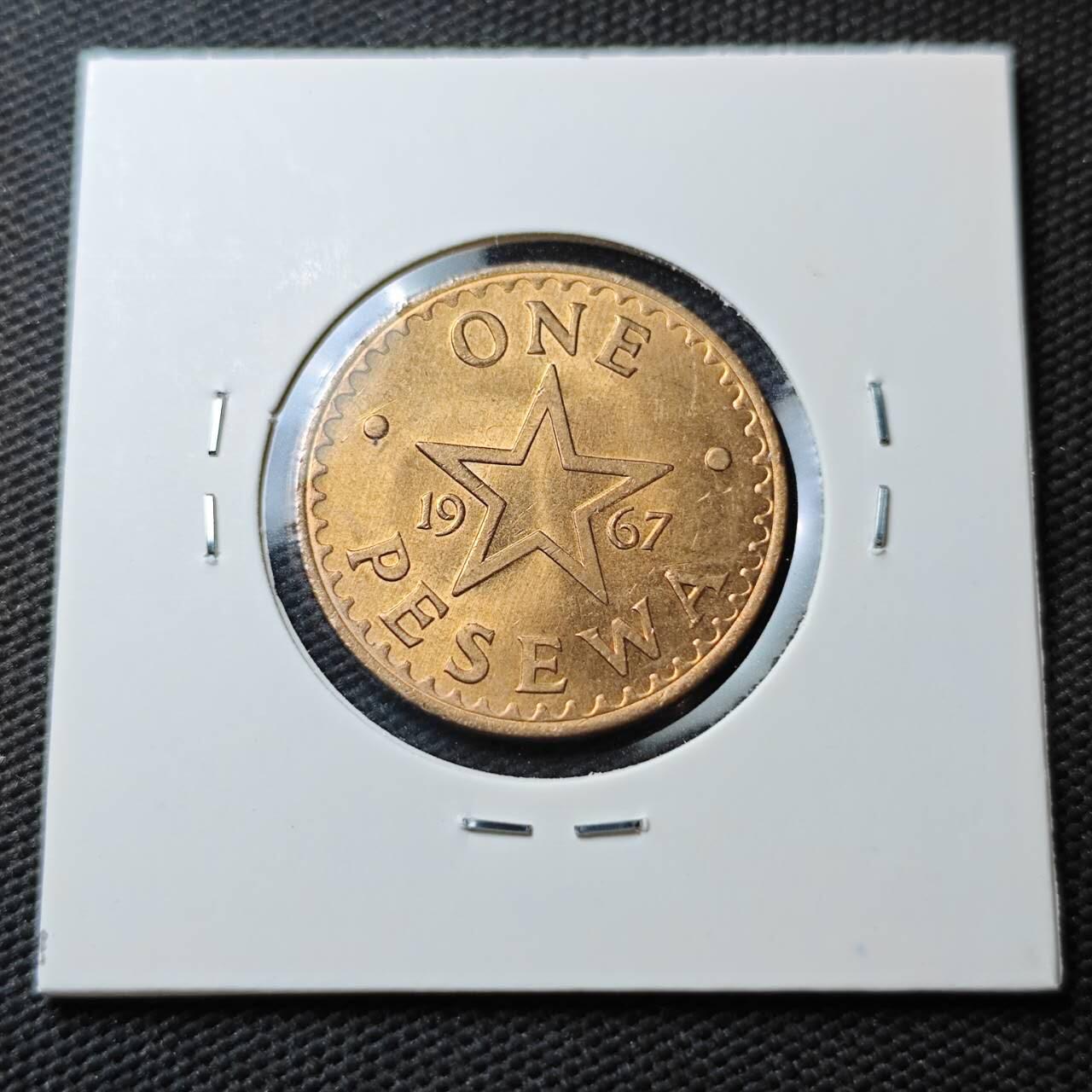 KK钱币收藏小铺  第371场  2月预留时间 周末发货  加纳1比塞瓦铜币好品