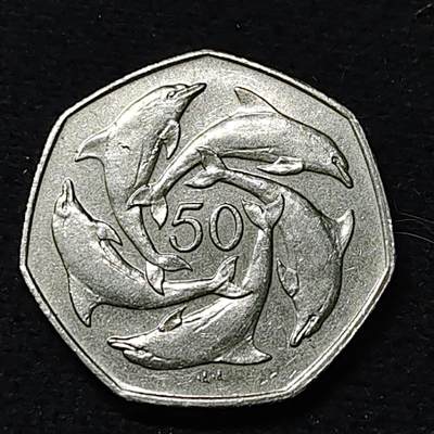 【全场包邮】纯粹捡漏拍478场（免费代拍第15场） - 直布罗陀1997年50便士-海豚