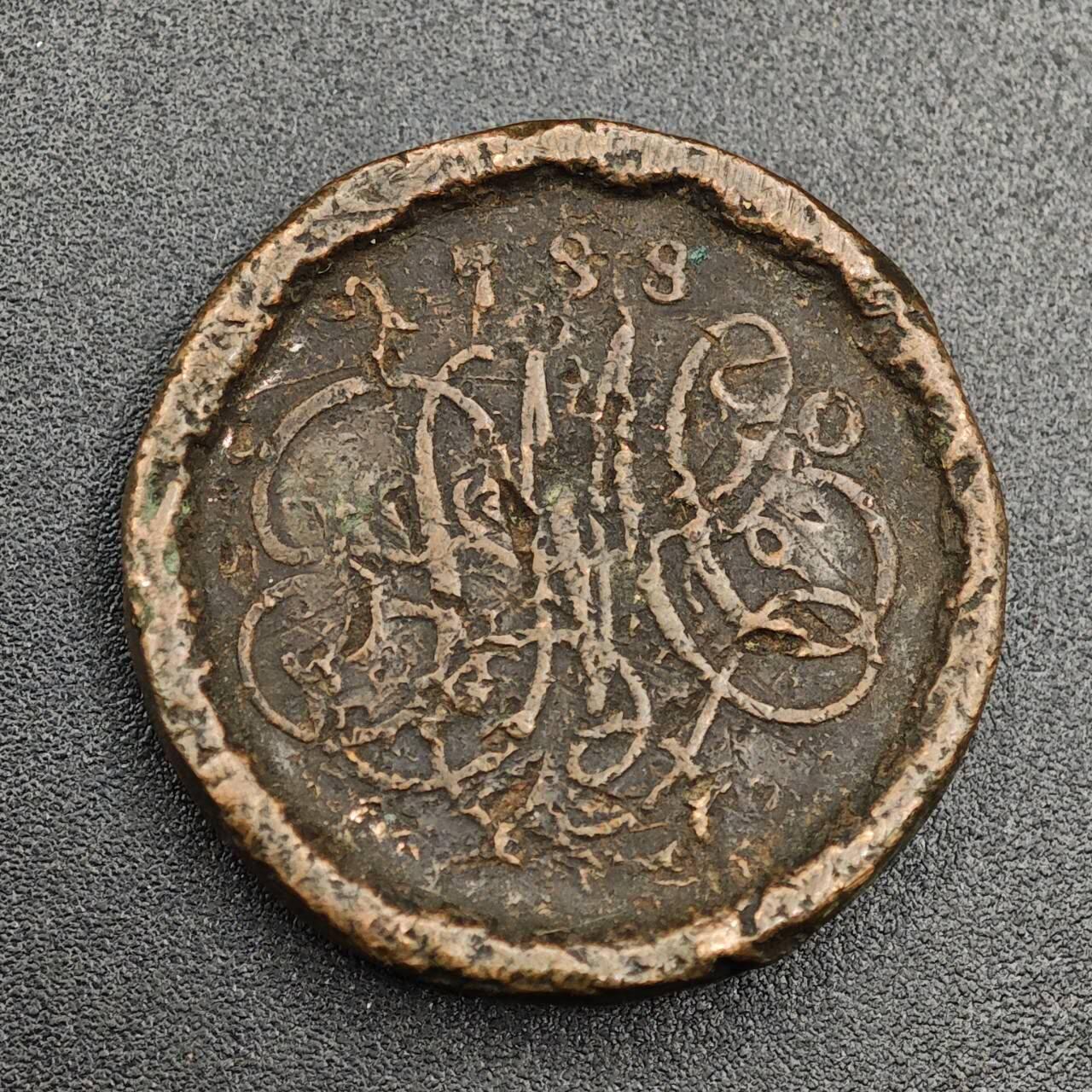 【淘币小摊】限时拍第七百九十七拍  老铜币场  满百包邮可预留两周  周一统一发货  英国1788年半便士铜币代币加盖