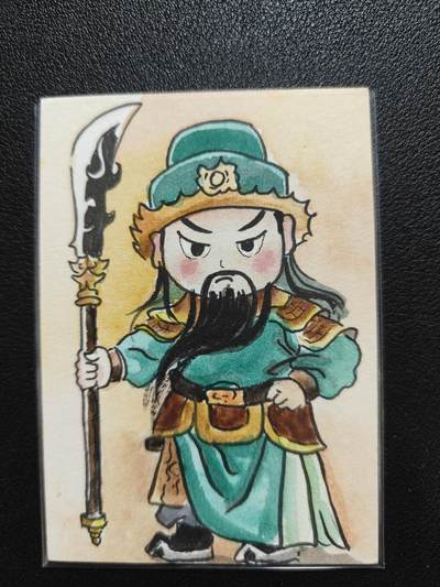 天玑星卡拍第138期《11.17周一截拍》持续收拍收评中 满赠卡需备注 - 【手绘卡】小火柴 关羽 手绘卡