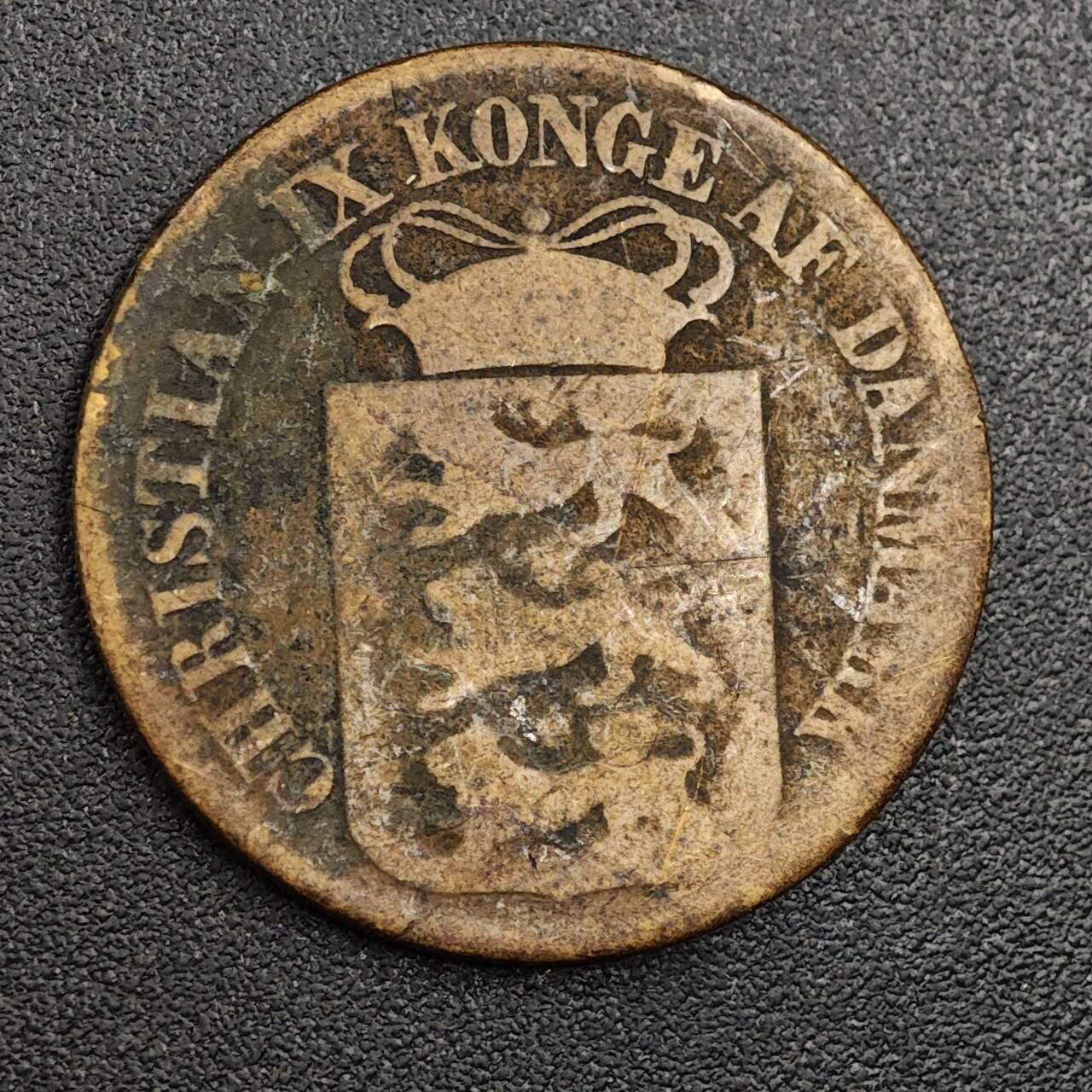 【淘币小摊】限时拍第七百九十七拍  老铜币场  满百包邮可预留两周  周一统一发货  丹麦1868年一分铜币