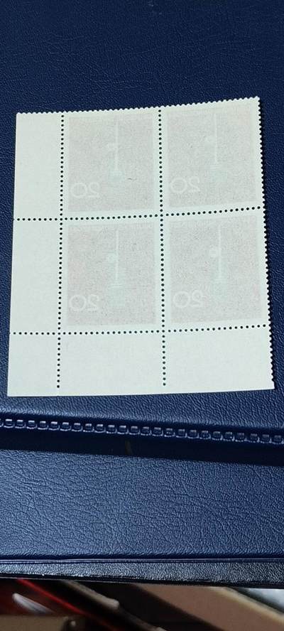 德国邮票专场，都是四方联 德国邮票四方联，1964年发行，西德苯分子原子核裂变四冲程内燃机3全之一，品相如图