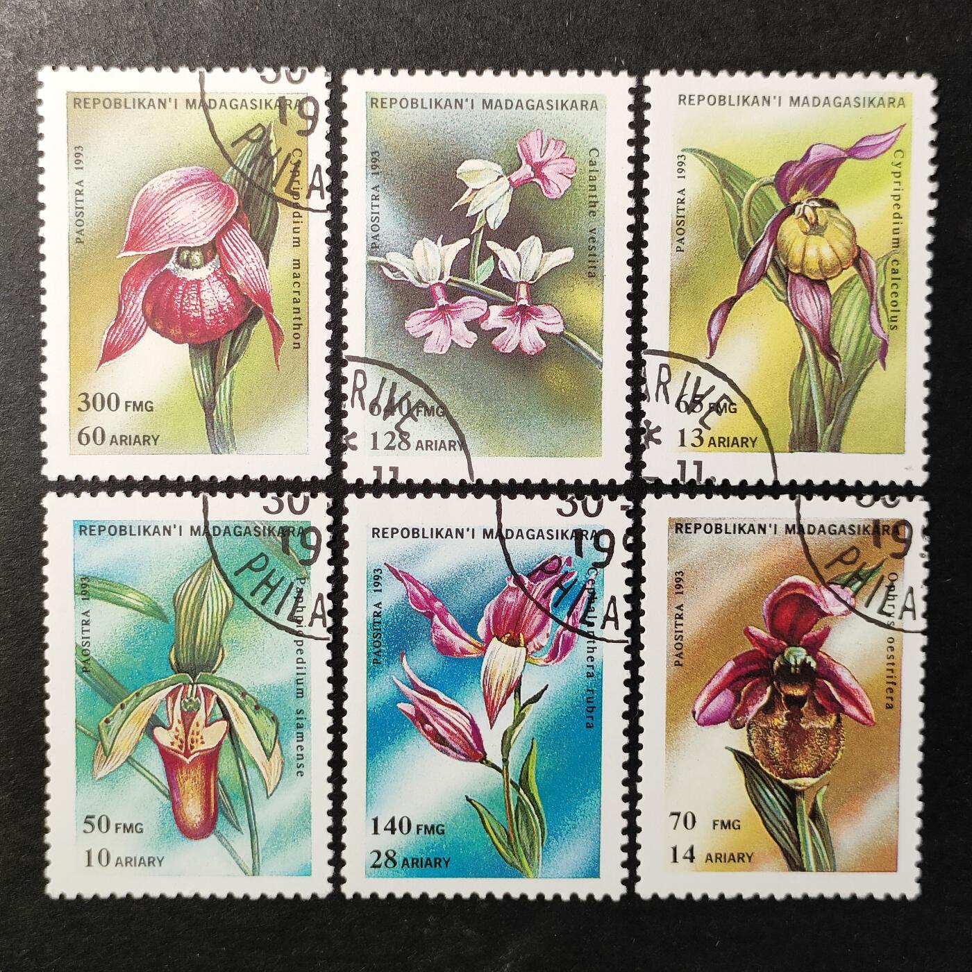 嘉禾收藏    【第380期】            无佣金、可寄存、满30元包邮 马达加斯加邮票，1993年花卉 兰花邮票