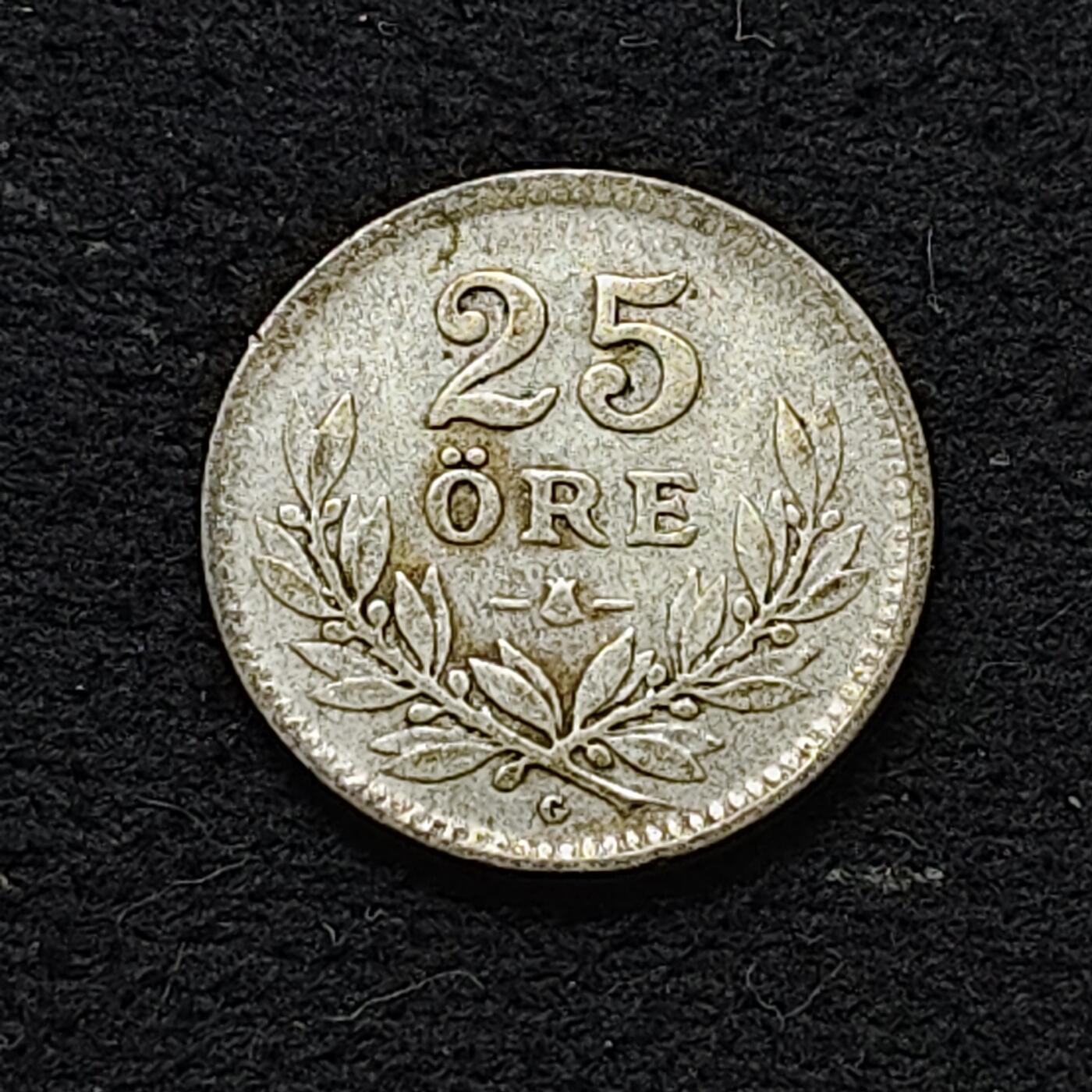 【全场包邮】纯粹捡漏拍478场（免费代拍第15场） 瑞典1930年25欧尔银币