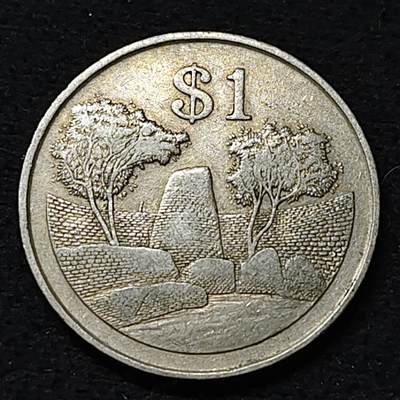 【全场包邮】纯粹捡漏拍478场（免费代拍第15场） - 津巴布韦1980年1元穆胡姆塔帕帝国大津巴布韦遗址