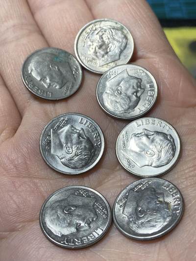 2025年第一百二十九场(总第一百五十五场）外国邮票、散币场(免佣金) - 美国🇺🇸1角7枚：1966年1981年1991年92年99年2001年