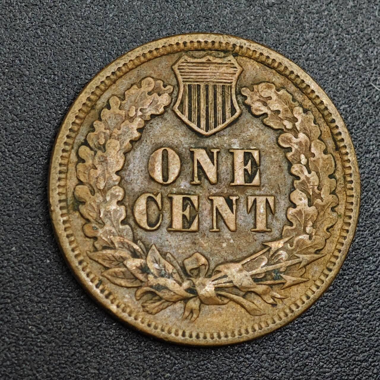 【淘币小摊】限时拍第七百九十七拍  老铜币场  满百包邮可预留两周  周一统一发货  美国1880年印第安一分铜币好品