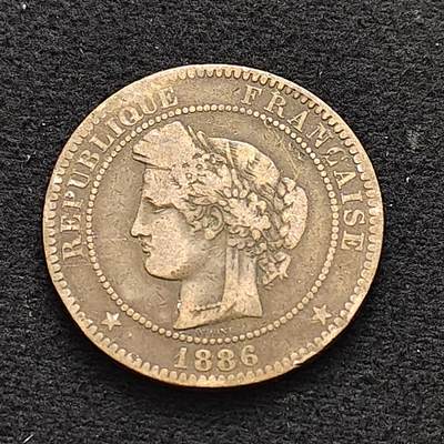 【全场包邮】纯粹捡漏拍478场（免费代拍第15场） - 法国1886年女神10分铜币