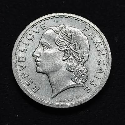 【全场包邮】纯粹捡漏拍478场（免费代拍第15场） - 法国1946年5法郎-铝版