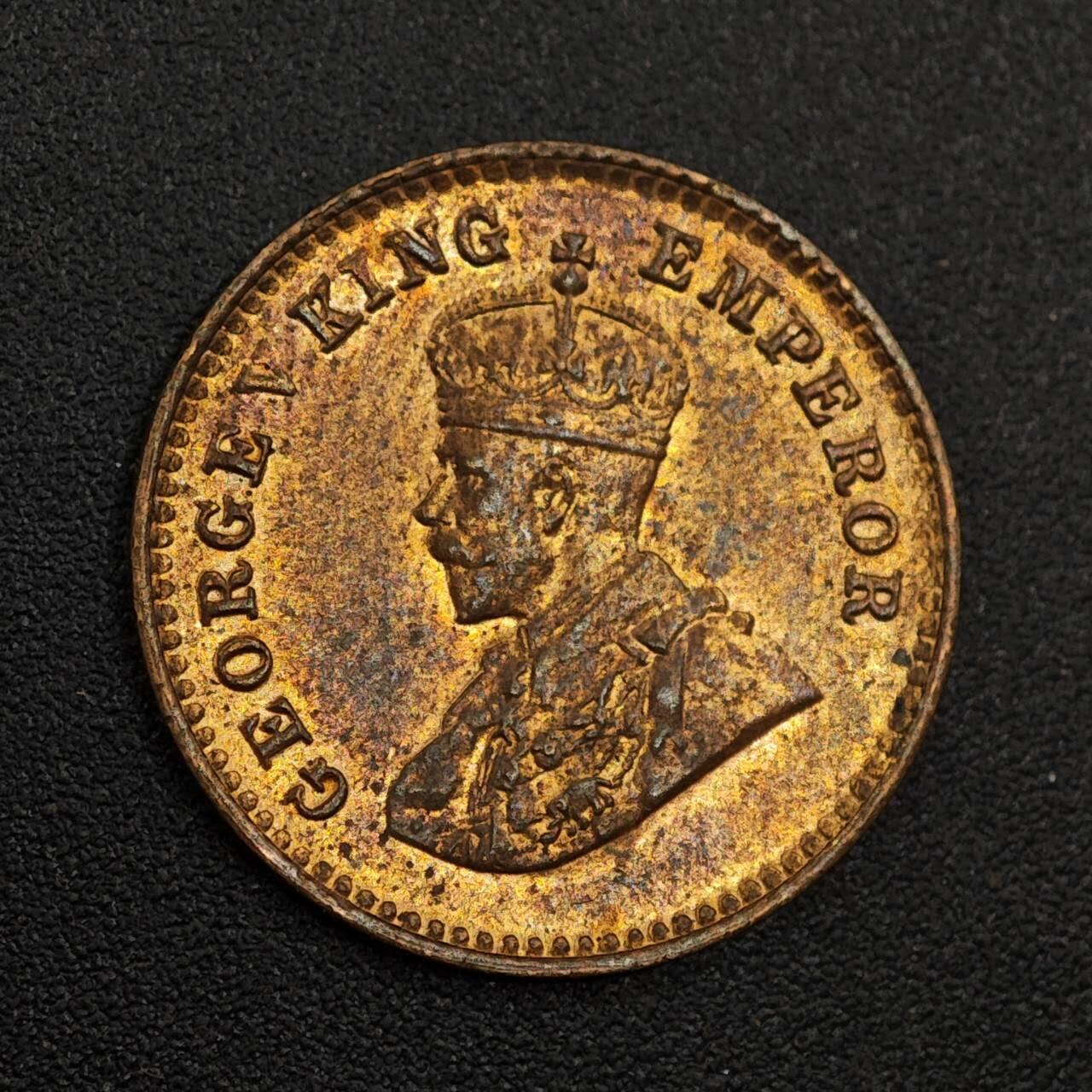 【淘币小摊】限时拍第七百九十七拍  老铜币场  满百包邮可预留两周  周一统一发货  印度1920年乔治五世1/12安娜铜币原光品