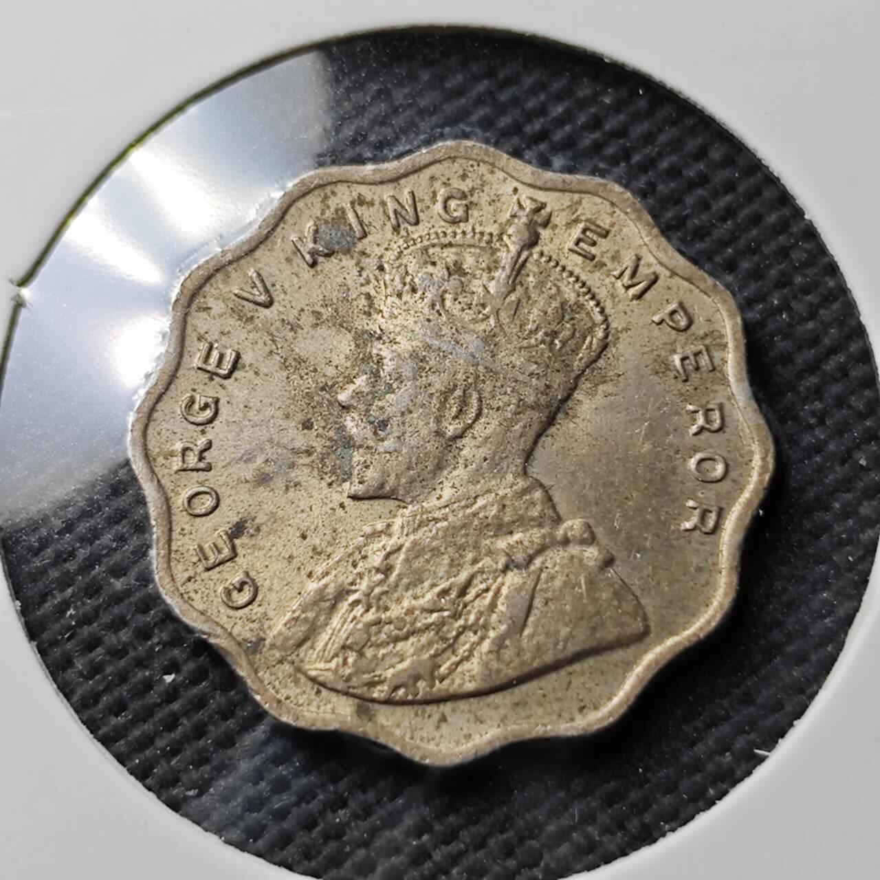 KK钱币收藏小铺  第371场  2月预留时间 周末发货  1935英属印度1安娜 深打