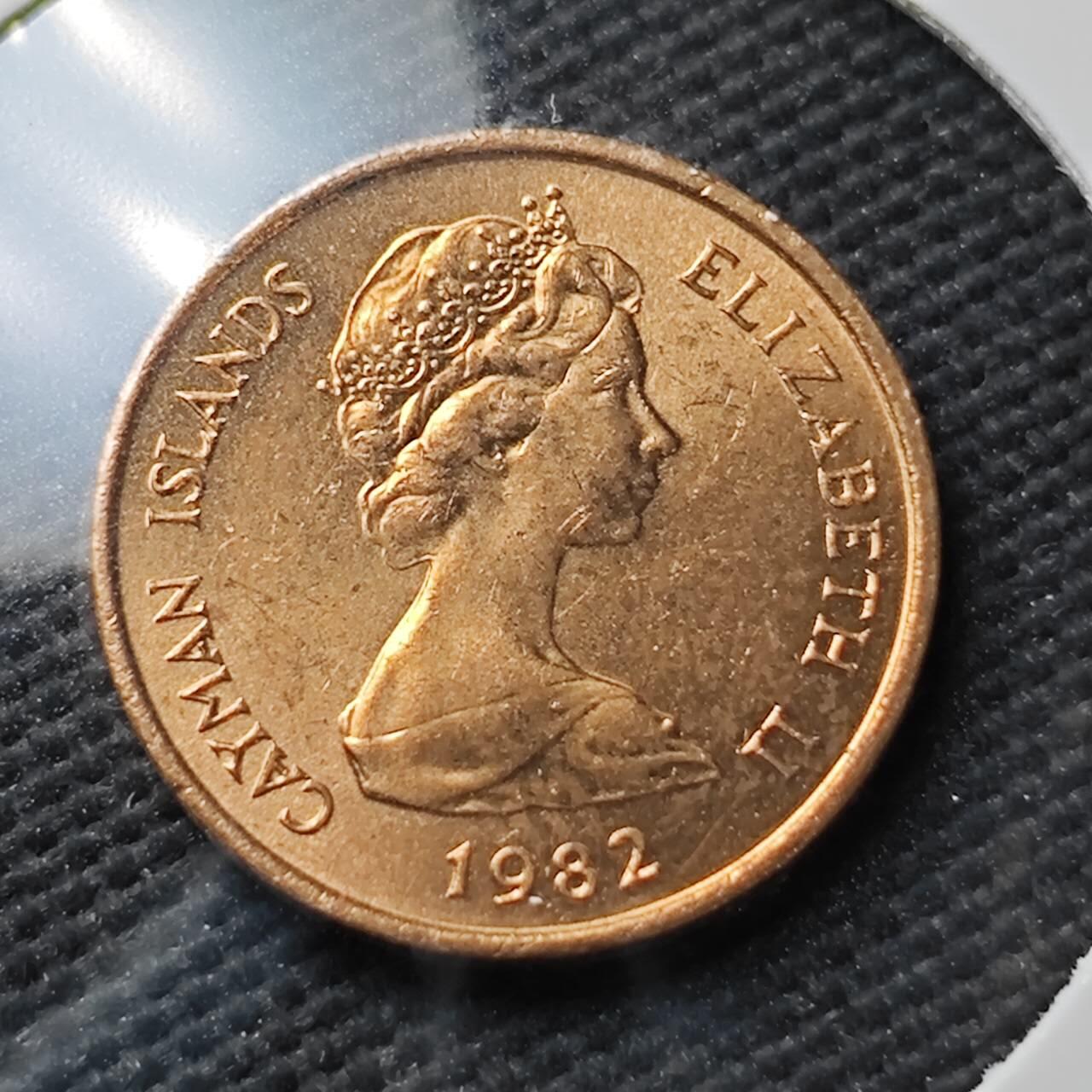 KK钱币收藏小铺  第371场  2月预留时间 周末发货  开曼群岛1分铜币 好品