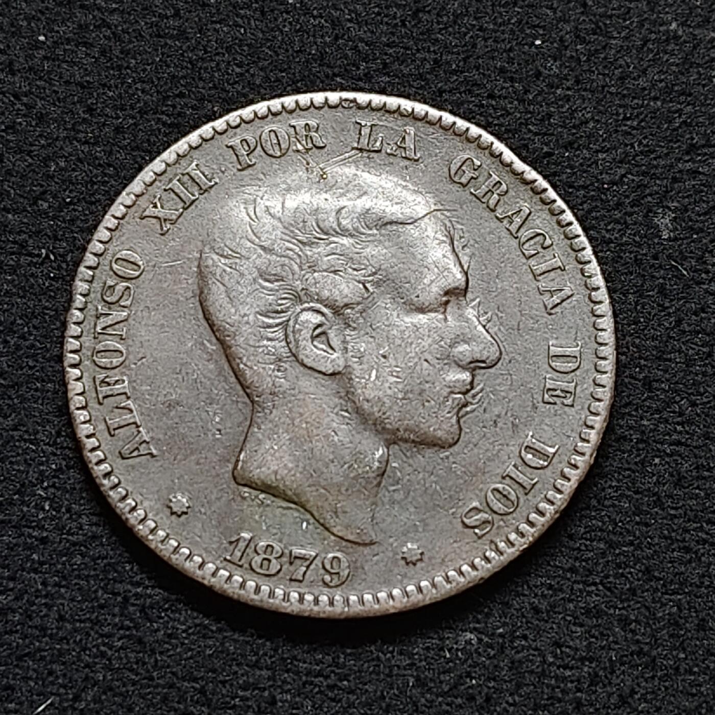 【全场包邮】纯粹捡漏拍478场（免费代拍第15场） 西班牙1879年阿方索十二世10分铜币