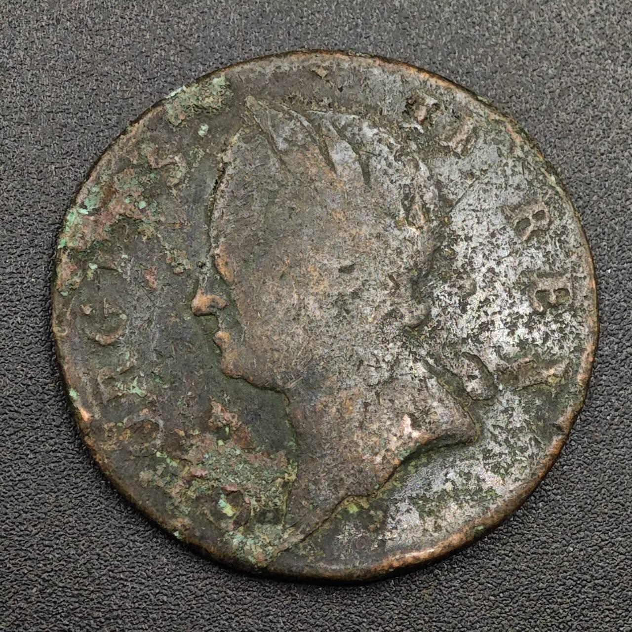 【淘币小摊】限时拍第七百九十七拍  老铜币场  满百包邮可预留两周  周一统一发货  爱尔兰1760年乔治二世半便士铜币