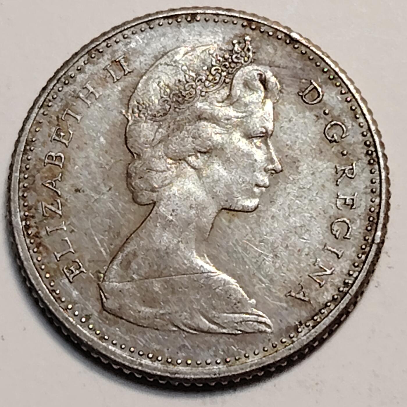 布加迪🐬～世界钱币(上海)🌾第 259 期 /  各国套币和散币 加拿大🇨🇦 1965年 10分银币-2