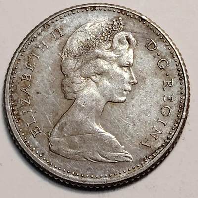 布加迪🐬～世界钱币(上海)🌾第 259 期 /  各国套币和散币 - 加拿大🇨🇦 1965年 10分银币-2